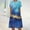Blue, variant on Sakmal Mid-Length Casual Dresses for Women Crew Neck Blue Short Sleeve Graphic Basic Shift Dress