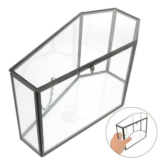 TABLZONE Handmade Transparent Coffin Shaped Glass Display Box for Home Decor, Collectibles Storage and Decorative Use