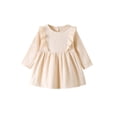 thumbnail image 1 of xiaxaixu Robe d'Automne pour Filles, Couleur Unie Col Rond à Volants Manches Longues, 1 of 8