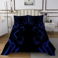 thumbnail image 1 of Erosebridal Modern Geometric Coverlet Set Queen, Blue Bedding Set, Futuristic Abstract Decor, 3pcs, 1 of 5
