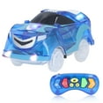 thumbnail image 2 of Pistas de coches con 6 luces LED y control remoto, iluminadas con música para niños, color azul, 2 of 14