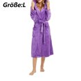 thumbnail image 3 of Albornoz de polar con capucha para mujer, albornoz de felpa suave para mujer, bata larga y esponjosa, 3 of 6