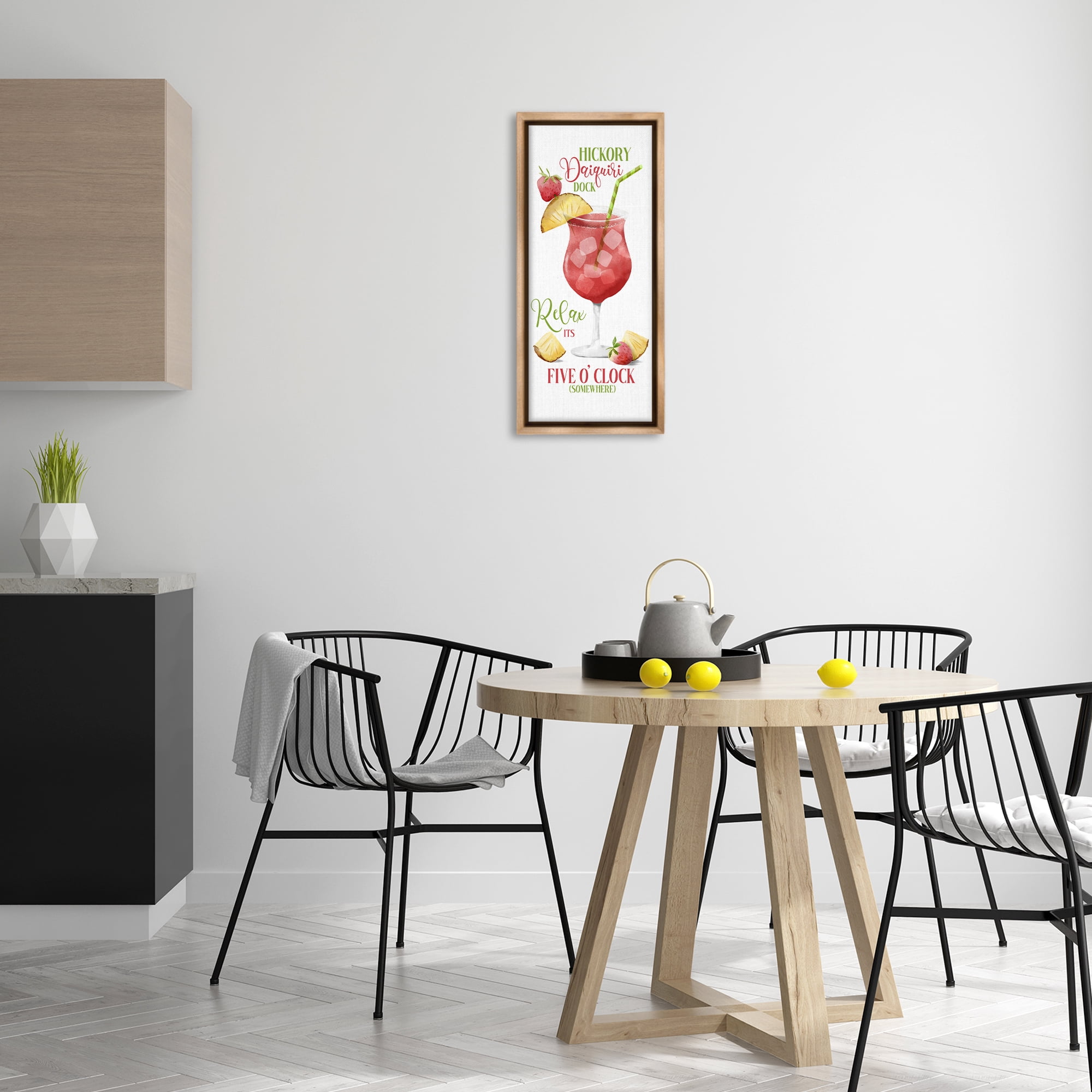 Stupell Industries Fun Cocktail Expression Food & Beverage Painting Brown Floater Framed Canvas Art Print Wall Art, 11 x 25