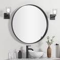 thumbnail image 4 of 32 in. x 32 in. Round Bathroom Vanity Mirror Black Metal Framed Wall Mirror, 4 of 11