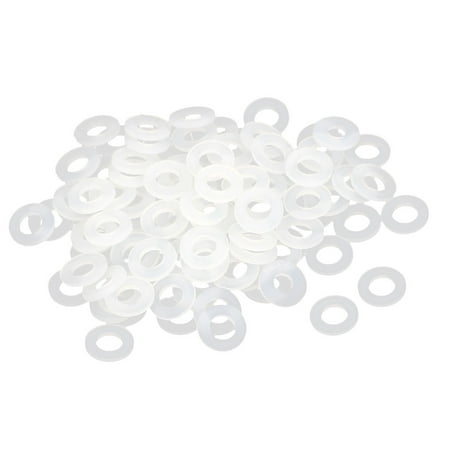 

100pcs 8mmxM4x1mm Plastic Flat Round Insulating Washer Spacer for Motherboard