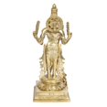 thumbnail image 4 of Brass World Brass Lord Murugan Kartikeya Murugana Kumaraswamy Karthikeya Standing Idol with Peacock Swaminatha Skanda Murti Swami Ji Subrahmanya Swamy Height 14 Inch, 4 of 4