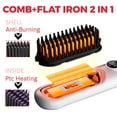 thumbnail image 2 of Cordless Hair Straightener Brush, Portable Travel Hair Straightener Comb Negative Ion Fast Heating Hot Comb for Women with USB-C Rechargeable Ceramic Mini Straightening Set with Protection Spary, 2 of 8