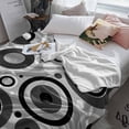 thumbnail image 5 of Fleece Blanket Modern Circle Gray Black White Blankets, Soft Cozy Warm Flannel Throw Blanket, Abstract Geometric Art Blanket for Bed Couch Sofa,40x50In, 5 of 9