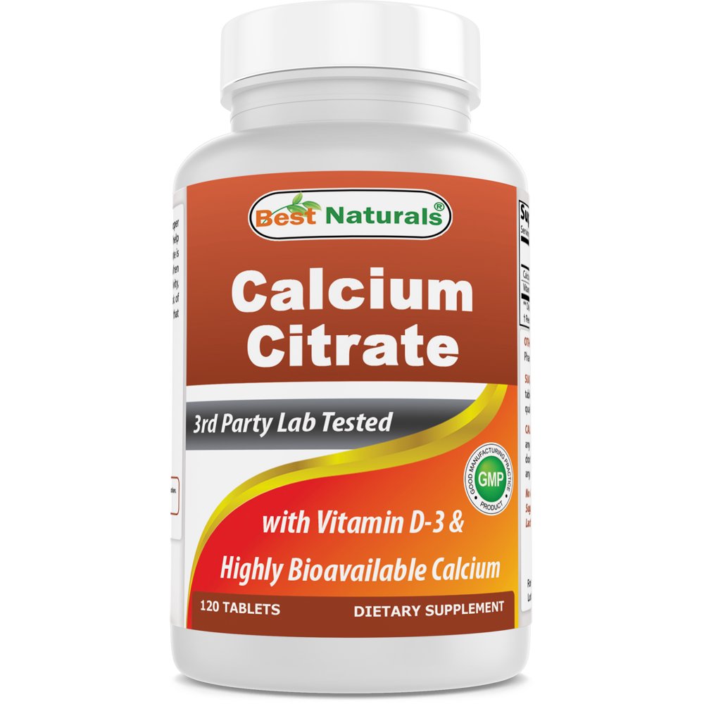 Best Naturals Calcium Citrate with Vitamin D3 120 Tablets Walmart
