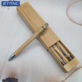thumbnail image 1 of Juego de 4 piezas de madera de bambú, 1,0mm, punta de bala, tinta azul y negra, bolígrafo de firma, papelería para oficina y escuela, 1 of 3