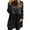 Black, variant on Ozmmyan Womens Fleece Sweatshirts solid color Loose Crew neck mid length Sweat Shirts autumn and winter casual large pocket style