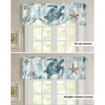thumbnail image 6 of Tie Up Valance Curtain for Kitchen,Summer Sea Turtle Starfish Rod Pocket Short Curtains Adjustable Tie-Up Shade Valances,Abstract Marine Life Coral Window Treatment for Bathroom Living Room Bedroom, 6 of 8