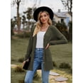 thumbnail image 2 of Chiclily Women's Fall Cardigan Lightweight Soft Knit Cardigan Army Green XL Long Sleeve Open Front Coat with Pockets, 2 of 7