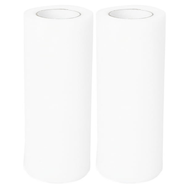 Dos rollos de tela de tul de 6 pulgadas, color blanco, para banquetes, manualidades, decoración de tul para bodas, fiestas, lazos, banquetes, manualidades, recuerdos, decoración.