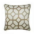 thumbnail image 1 of Funda de almohada decorativa beige de 50 x 50 cm (20 x 20 pulgadas), diseño de enrejado de seda jacquard para sofá o cama, color beige, contemporánea y abstracta., 1 of 3
