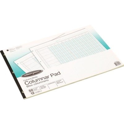 2pc Wilson Jones Column Write Pads 11 X 16 3 8 41 Lines 12 Columns 50