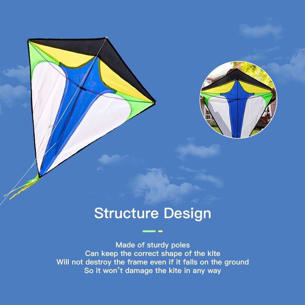 Kepooman Outdoor Polyester Diamond Kite with Tails, Outside Activities for Friends and Family, Set of 2 Kepooman Outdoor Polyester Diamond Kite with Tails, Outside Activities for Friends and Family, Set of 2