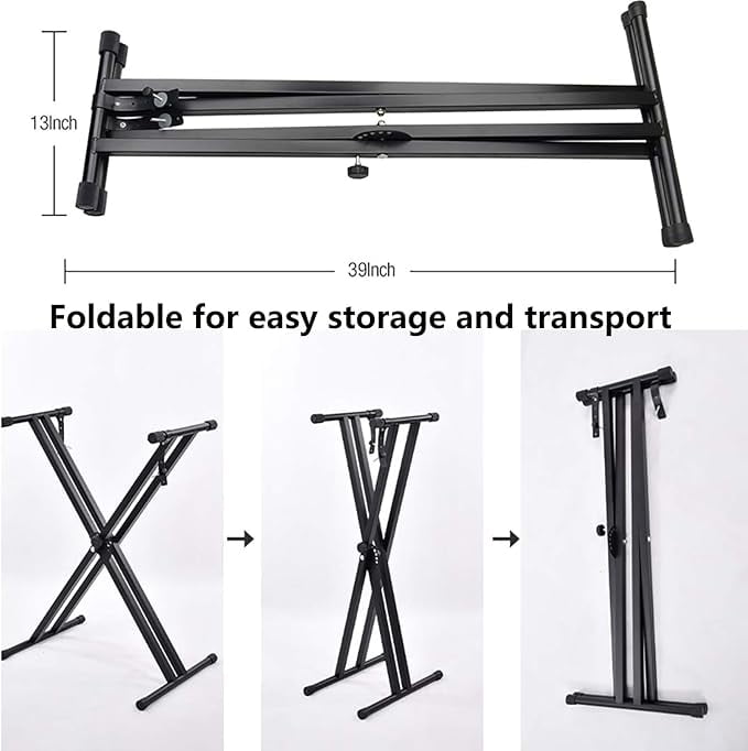 Music Stands Die Hard DHKS52 Double Braced X-Frame Keyboard Stand With 2nd Music Keyboard