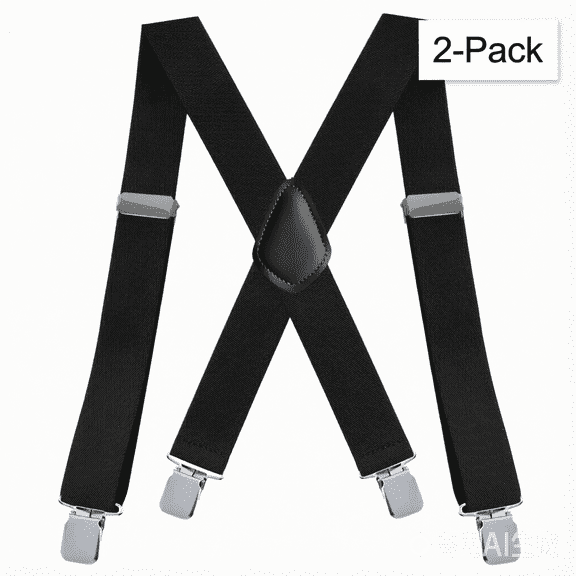 Mens Suspenders Adjustable Heavy Duty Suspenders for Men | Thick Strap, Flexible Wearproof, Soft Elastic, X-Back Style, Stretchable Length, Metal Strong Clip, Casual Formal Daily Match