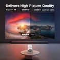 thumbnail image 3 of Mini Projector with Built-in Apps, WiFi 6 & Bluetooth | Portable Outdoor Movie Projector with Auto Keystone & 270° Rotation | HDMI, USB & Smartphone Compatible, 3 of 8