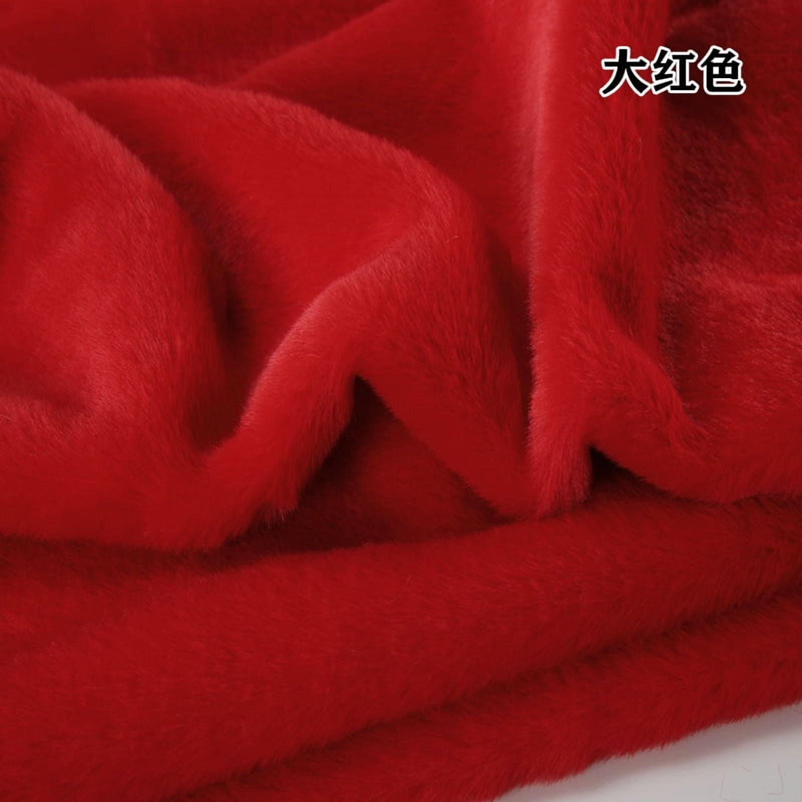 Namzi 1 Pcs Plush Fabric 100 x 160cm Soft Polyester Sewing Material Multipurpose Craft Fabric for Blankets Pillows Home Decor & Hand‑made Sewing Projects Red
