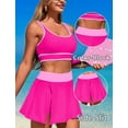 thumbnail image 4 of FEOYA Surf Suit Women Bikini Set Push Up Halter Swimsuit Tankini Modest Swimwear Bathing Suits Two Piece Pink S, 4 of 6