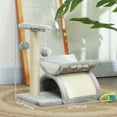 thumbnail image 3 of PawHut 17" Small Cat Tree, Cat Tower with Rotatable Top Pole, Light Grey, 3 of 10