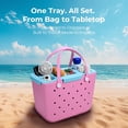 thumbnail image 4 of Topper Tray for Bogg Bag Large Only – Waterproof EVA Table Top Organizer Lid with Cup Holder, Snack, Phone & Drink Holders for Beach, Pool, Picnic, Travel (Blue), 4 of 15