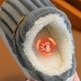 thumbnail image 5 of Xfvqtps Children Fuzzy Slippers Fluffy Slip on Shearling Fleece Solid Color Memory Foam Soft Sole Non Slip Thickened Comfortable Indoor Warm Winter House Slippers Gray, 5 of 9