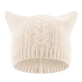 thumbnail image 2 of Eoperou Plush Balls Ears Decor Fleece Lining Solid Color Ear Protection Baby Beanie Winter Infant Cartoon Shape Bucket Hat Scarf Cap, 2 of 8