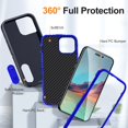 thumbnail image 4 of JTCASES Compatible with iPhone 15 Pro Max Case Heavy Duty Rugged Phone Case, Full Body Anti-dust Shockproof Drop Proof Armor Durable Cover Case for iPhone 15 Pro Max 6.7 inch, Deepblue/Royalblue, 4 of 9