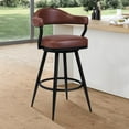 thumbnail image 2 of Armen Living Justin 30" Modern Metal Swivel Bar Stool in Black/Vintage Coffee, 2 of 6