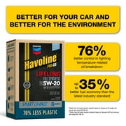 Chevron Havoline Lifelong 5W-20 Full Synthetic Motor Oil, 6 Quarts (Smart Change Box)