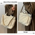 thumbnail image 5 of LHSHID Puffer Tote Bag Women Quilted Crossbody Handbag Lattice Padded Hobo Puffy Purse Casual Satchel Bag, 5 of 5