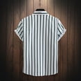 thumbnail image 4 of JAJAHO Mens Button Up Shirts Summer Striped Short Sleeve Casual Beach Collared Regular Fit Business Dress Shirts Classic Tops, 4 of 7