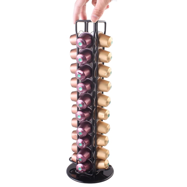 SEVENLINE - Soporte para cápsulas de café compatible con cápsulas originales de Nespresso para 40 cápsulas (negro)