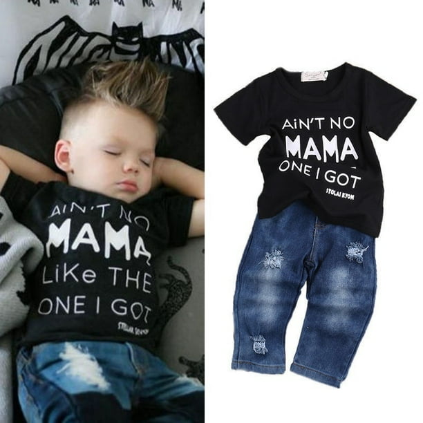 Baby boy denim outfit sales