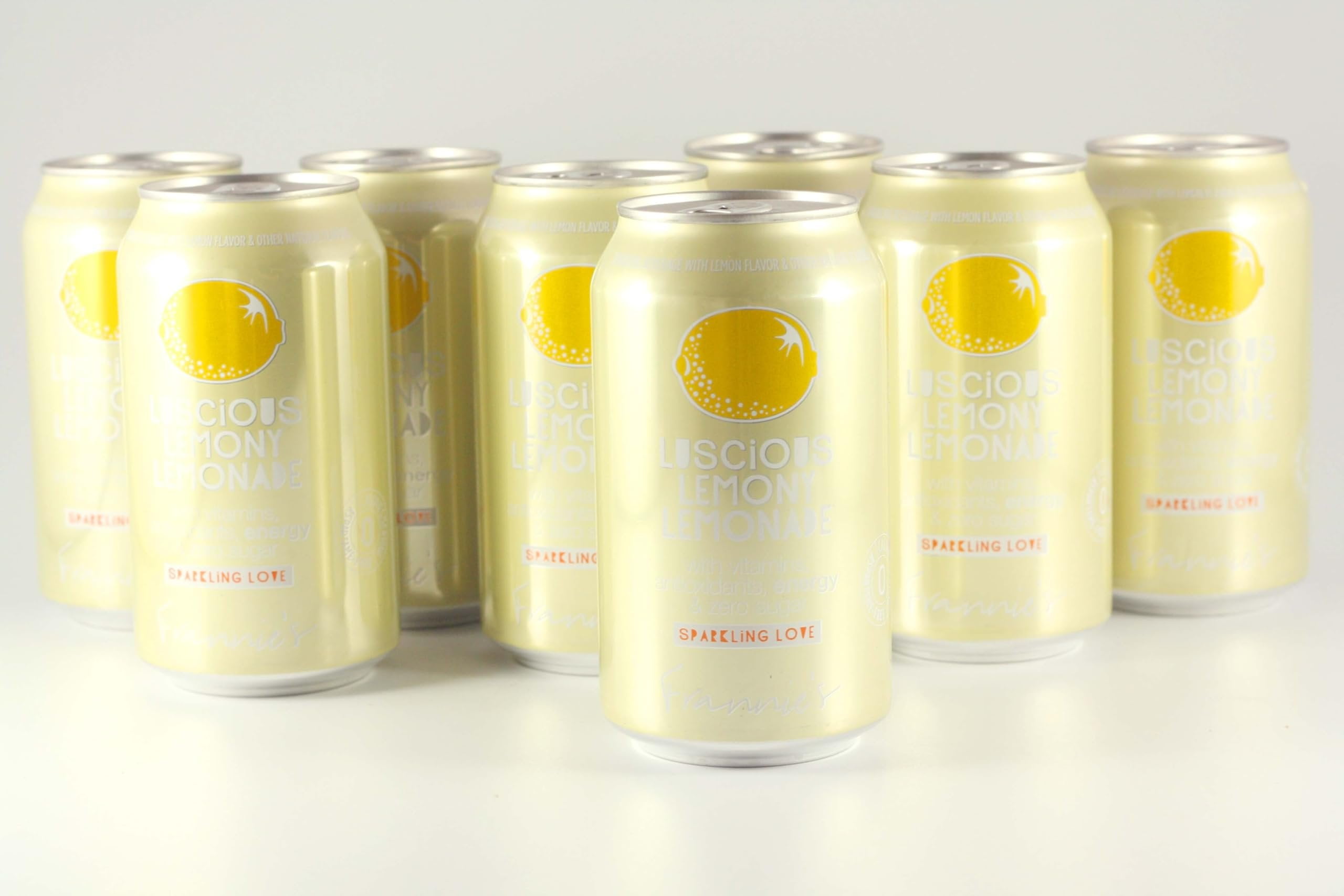 KauffmanTreats Frannie Sparkling Beverage- Zero Calories & Sugar, Aspertame Free: 24-Ct Case 12 Oz. Cans Luscious Lemonade