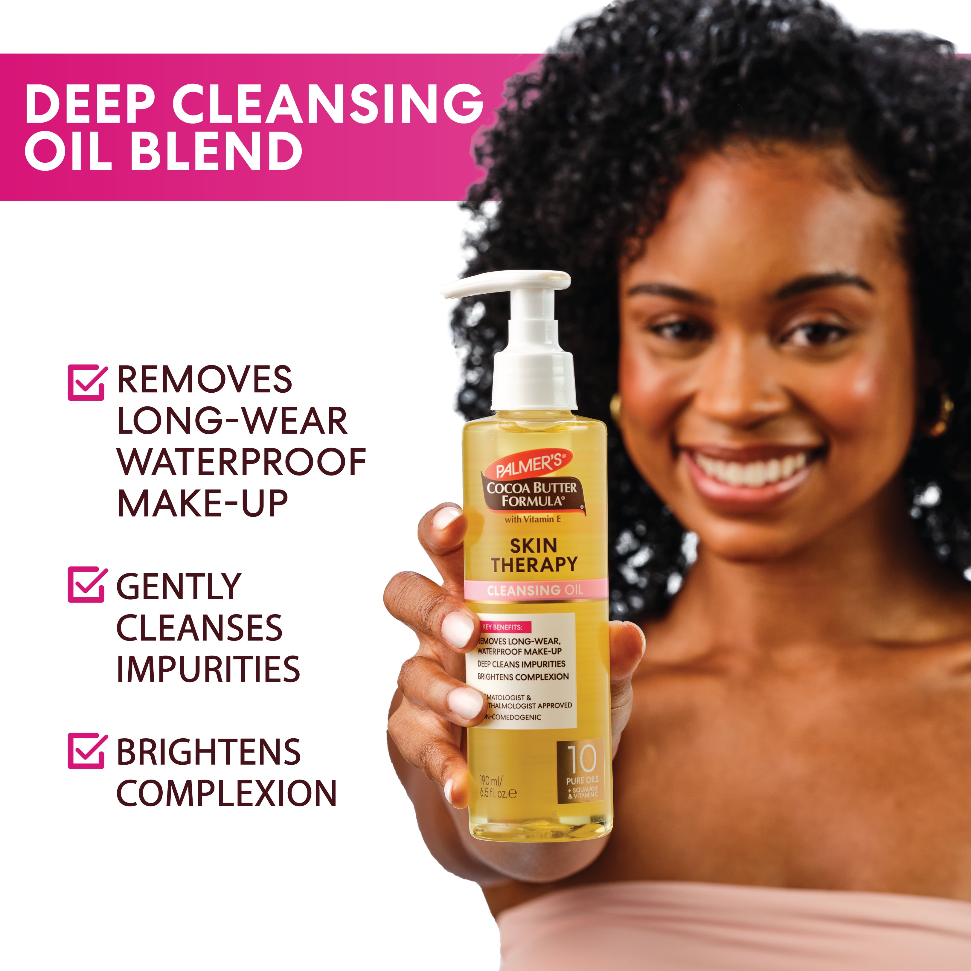 Palmer's Cocoa Butter Formula Skin Therapy Cleansing Oil Face & Body Rosehip Fragrance 6.5 fl. oz.