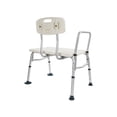 thumbnail image 1 of Medical Bathroom Safety Shower Tub Aluminium Alloy Bath Chair Transfer Bench with Wide Seat White, 1 of 5