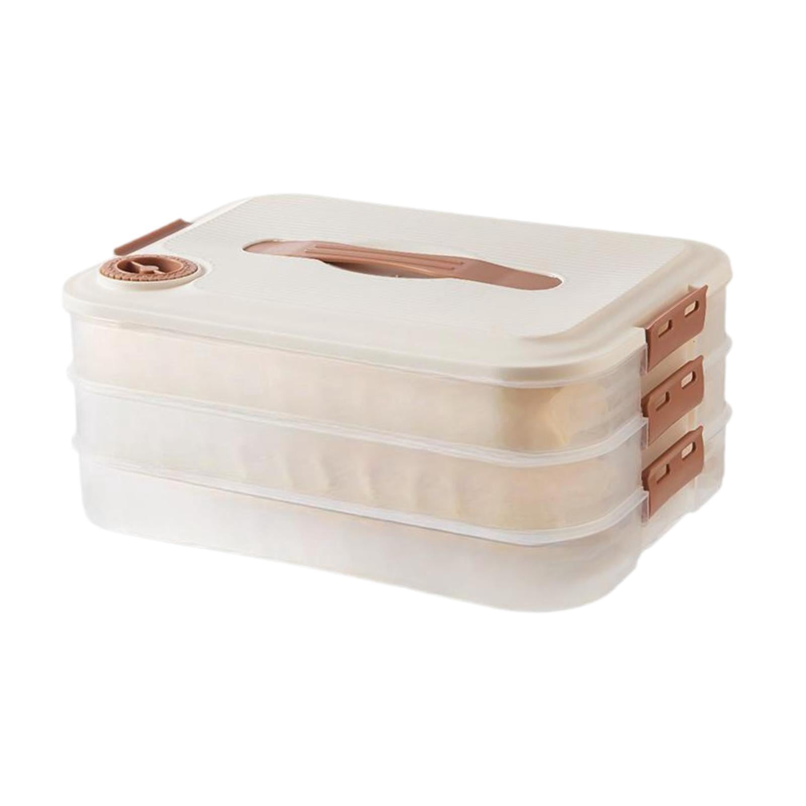 TISHITA Food Storage Container Dumpling Storage Box Reusable Food Preservation Box Refrigerator Organizer for Snack Fridge Three Layers