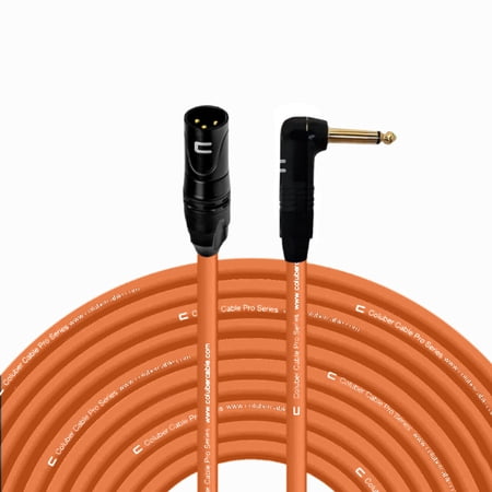 Coluber Cable - 3-Pin XLR Male to Right Angle 1/4" TS Unbalanced Mono Cable