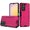 Hot Pink, variant on Designed for Samsung Galaxy A25 5G Hybrid Dual Layer Slim Defender Armor Tuff Metallic Brush Texture Shockproof Hard PC + TPU Rubber Phone Case Cover [Black]
