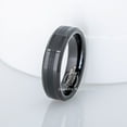 thumbnail image 4 of Tungsten Wedding Ring - Band for Mens & Womens- 6mm Beveled Edge Tungsten Ring - Black IP Tungsten Band, 4 of 5