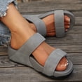 thumbnail image 3 of Rokment Orthopedic Platform Walking Slippers Sandals for Women 2026 Beach Summer Comfortable Fashion Casual Wide Width Arch Support Chunky Wedge Slip on Backless Slides Grey Size 9.5, 3 of 8