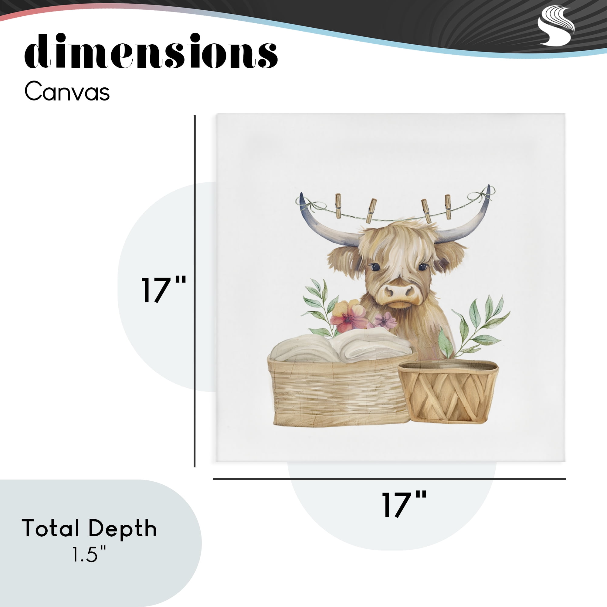 Laundry Day Baby Cattle Canvas Wall Art, design by Kim Allen