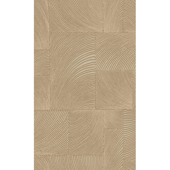Beige Abstract Geometric Waves Printed Non-Woven Non-Pasted Textured Wallpaper 57 Sq. Ft.