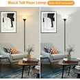 thumbnail image 2 of Floor Lamp, LED Standing Lamps with White Plastic Shade, Black Modern Torchiere Floor Lamp, Tall Lamps for Living Room Dorm, Bulb not Included, 2 of 5