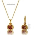 thumbnail image 3 of Pomegranate Pendant Earrings/Necklace Elegant Zircons Fruit Jewelry for Women, 3 of 15