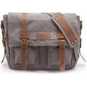 Sweetbriar Classic Laptop Messenger Bag, Gray - Canvas Pack Designed to Protect Laptops up to 15.6 Inches